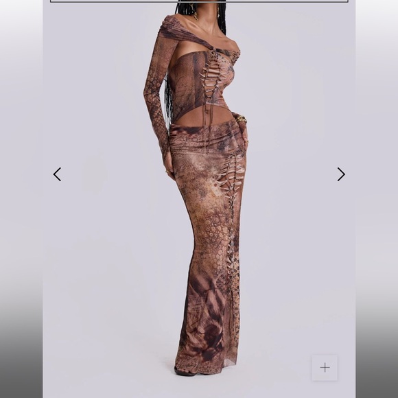 Jaded London Dahna Macrame Mesh Maxi Dress M - Picture 2 of 2